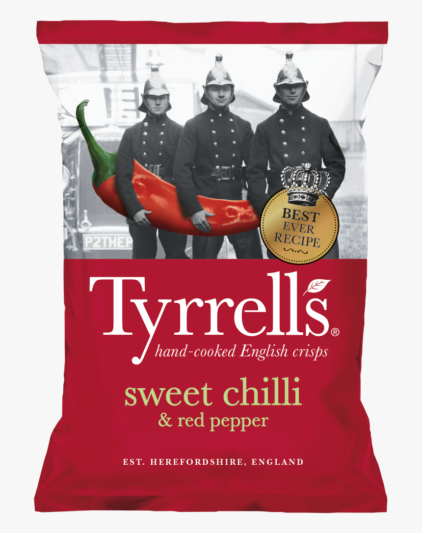 Sweet Chilli & Red Pepper - Tyrrells Sweet Chilli Crisps, HD Png Download