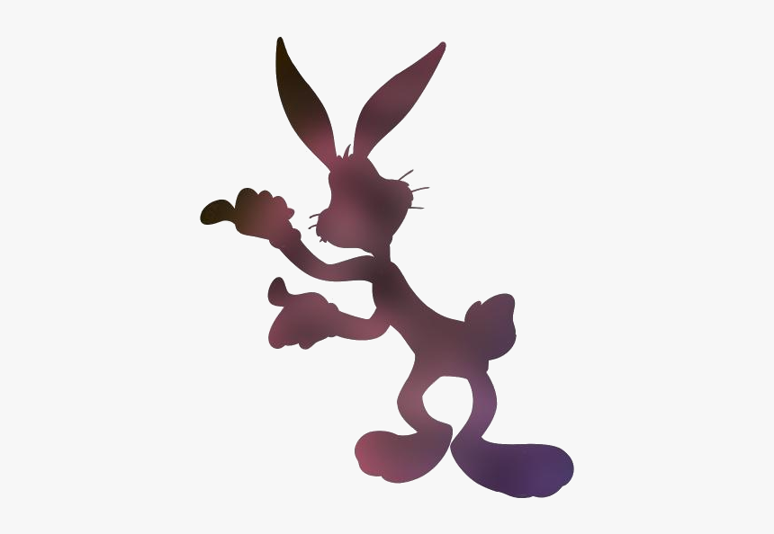 Black Cute Bunny Png Transparent Background - Bugs Bunny Silhouette Png, Png Download