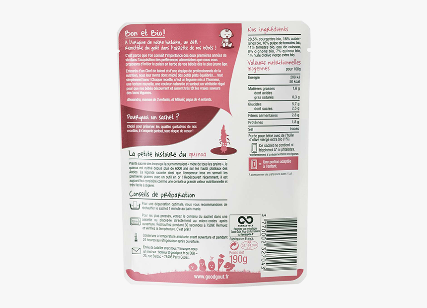 Ratatouille With Quinoa Dos - Good Gout Dos Pack, HD Png Download