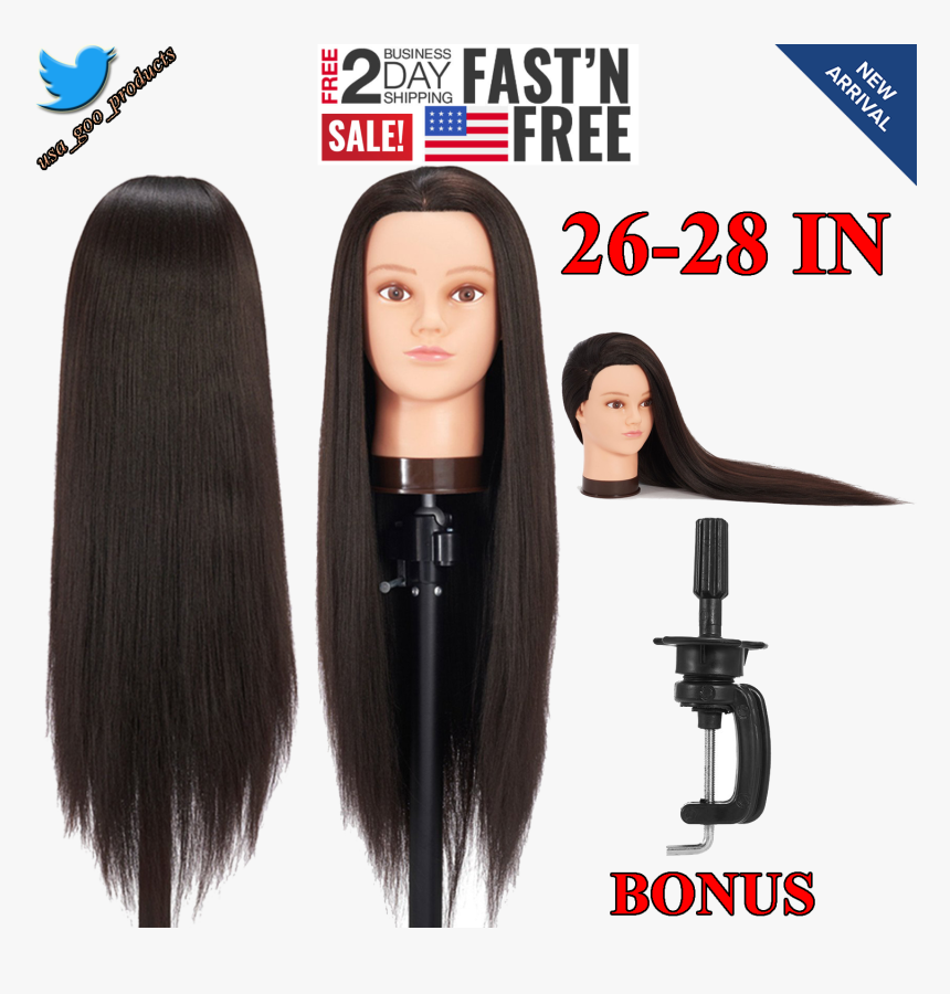 Mannequin Head With Hair Female Makeup Cosmetology - Lace Wig, HD Png Download