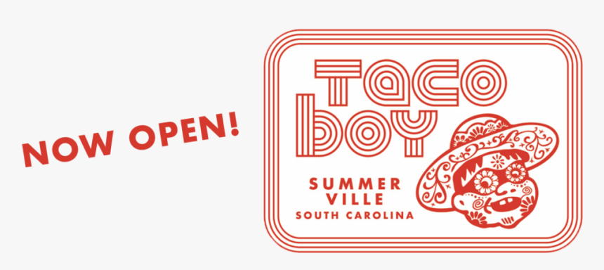 Tb S Logo Lockup Stacked W Border Address Pms 485@3x-100 - Taco Boy Summerville, HD Png Download