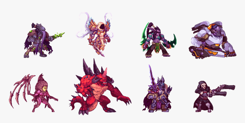 Blizzard,blizzard Of The Stormrage,winston ,sarah Kerrigan,kerrigan,lich - Heroes Of The Storm Pixel Art, HD Png Download