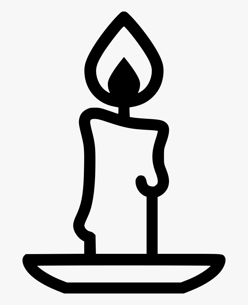 Christmas Candle Candle Black And White, HD Png Download