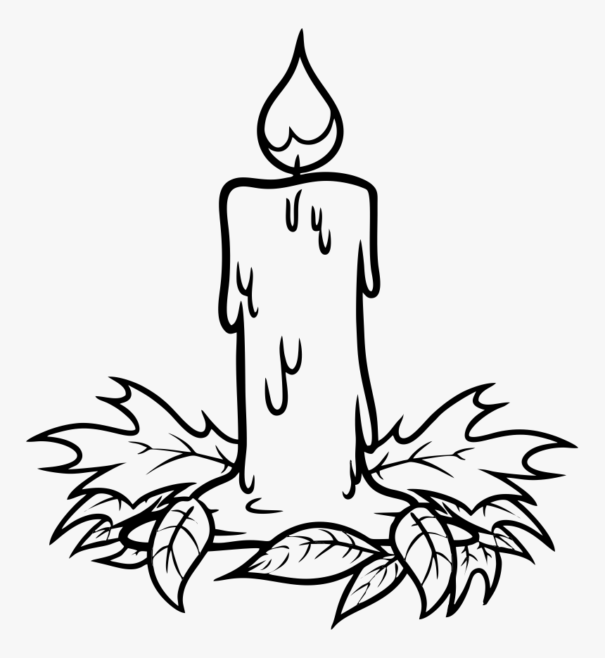 Christmas Candle At Getdrawings Clip Art Transparent - Candle Pictures For Drawing, HD Png Download