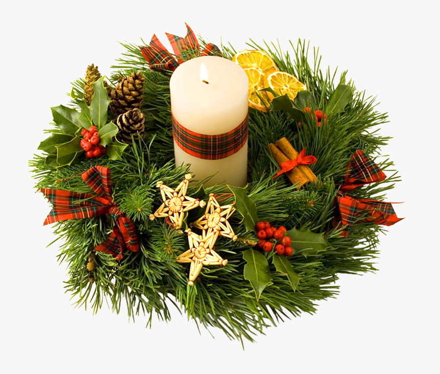 Christmas Candle Decoration - Christmas Candle Modern Clipart, HD Png Download
