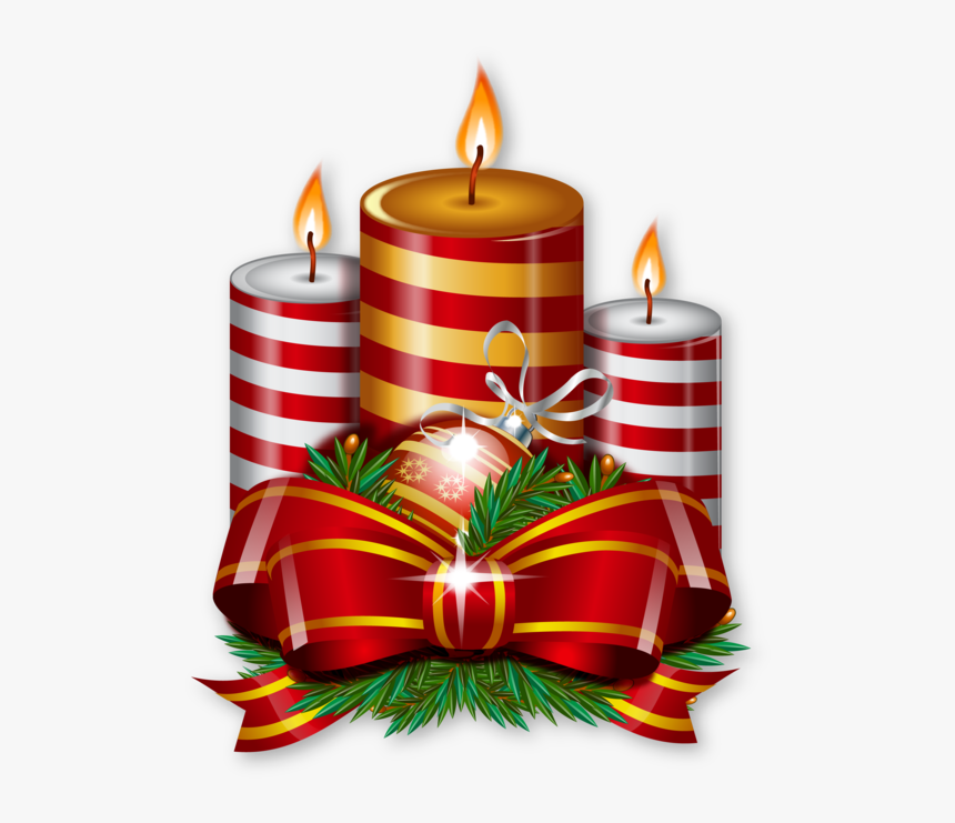 2dilfdj4bo Christmas Candle Arrangement Transparent - Christmas Candle Transparent, HD Png Download