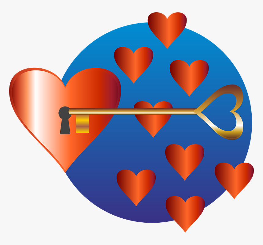 Key, Key Hole, Castle, Heart, Input, Love, Romance - Coração E Chave Png, Transparent Png