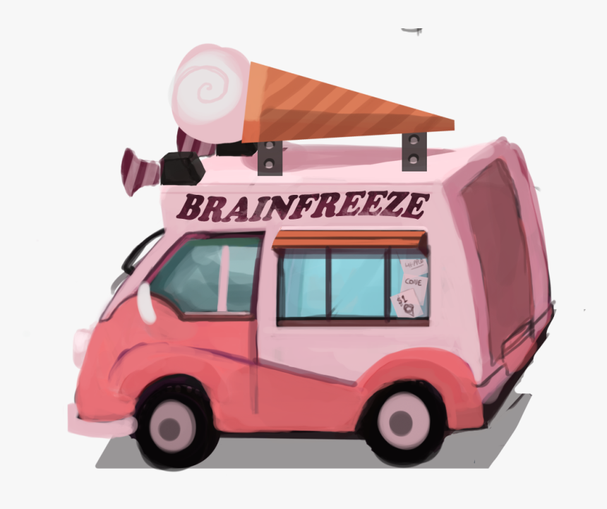 Transparent Clipart Of Ice Cream - Cartoon Ice Cream Truck Clear Background, HD Png Download