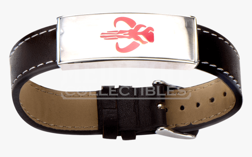 Star Wars Mandalorian Symbol Leather Id Bracelet - Strap, HD Png Download