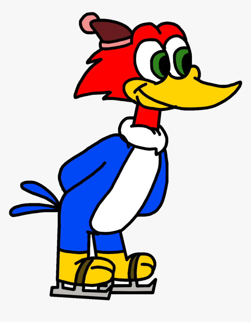 Woody Woodpecker Doing Ice Skating By Marcospower1996 - Duck, HD Png Download