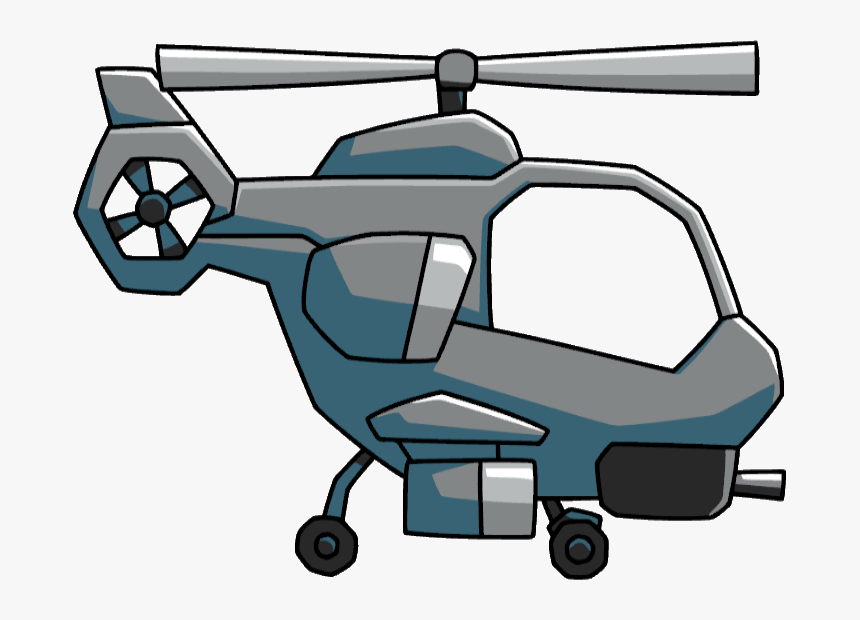 Scribblenauts Unlimited Wiki Attackhelicopter - Helicopter With Guns Cartoon, HD Png Download