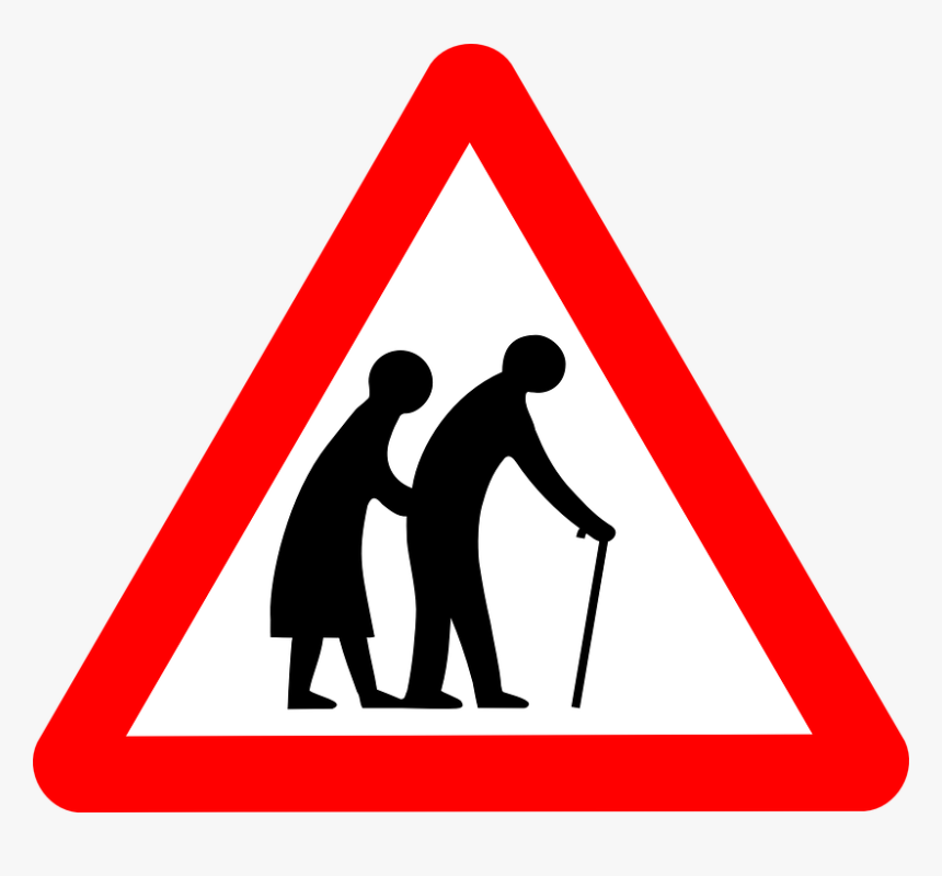 Elderly People Road Sign, HD Png Download