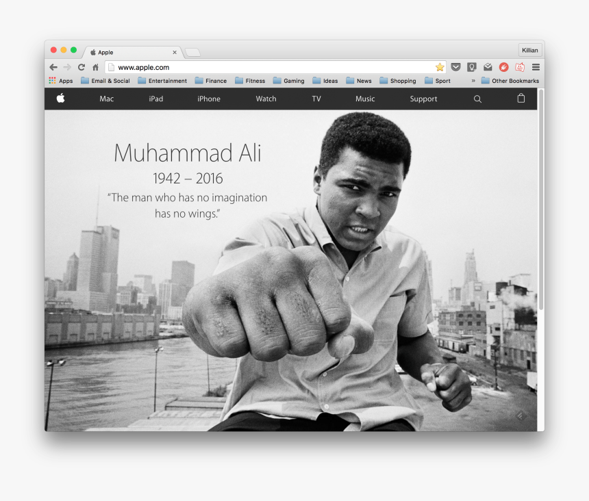 Screen Shot 2016 06 06 At - Apple Muhammad Ali Tribute, HD Png Download