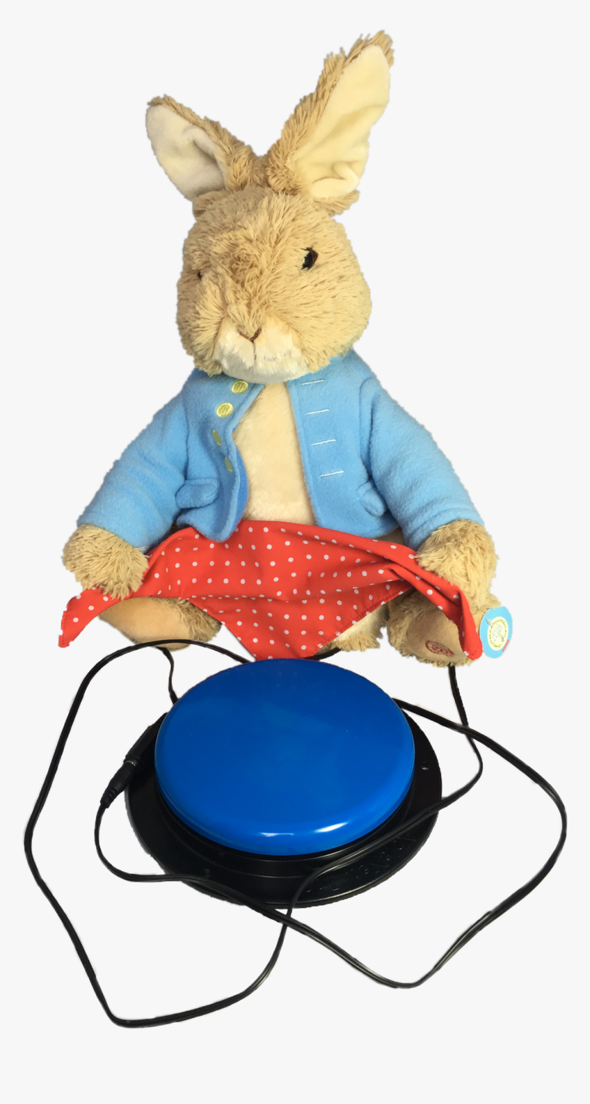 Peter Rabbit Plush Toy And Button Switch - Sitting, HD Png Download