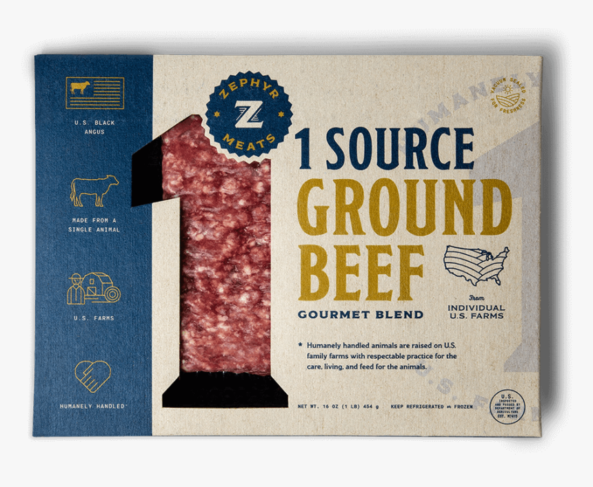 1 Source Ground Beef Package Front - Zephyr Foods 1 Source Ground Beef, HD Png Download