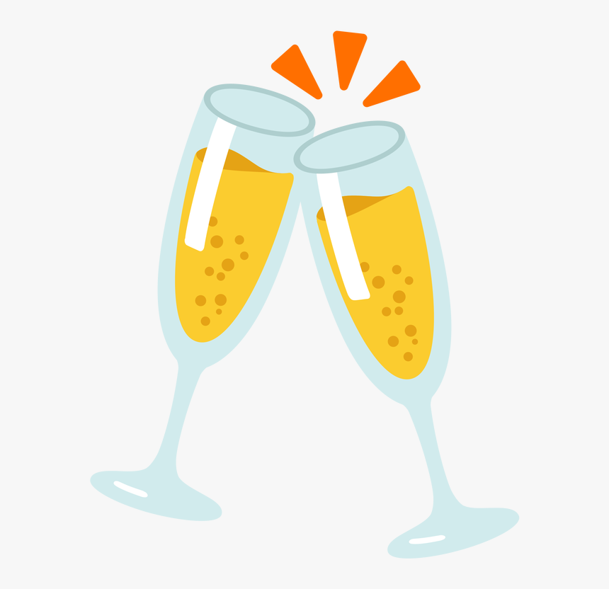 Champagne Glass Wine Glass New Year Champagne Emoji - New Year 2019 Emoji, HD Png Download