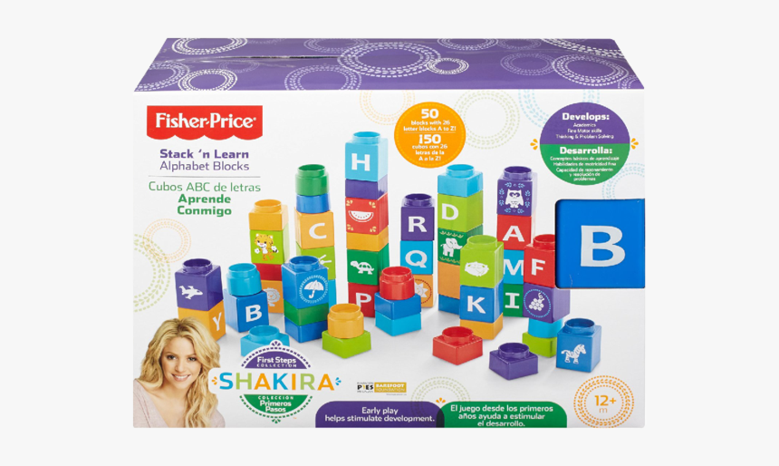 Fisher Price Shakira First Steps Collection Alphabet - Abc Blocks Fisher Price Stack N Learn, HD Png Download