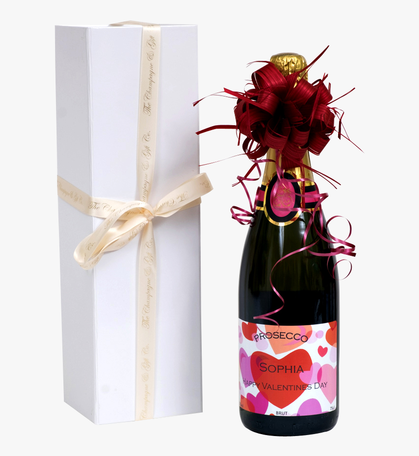 Valentines Prosecco In White Presentation Box - Glass Bottle, HD Png Download