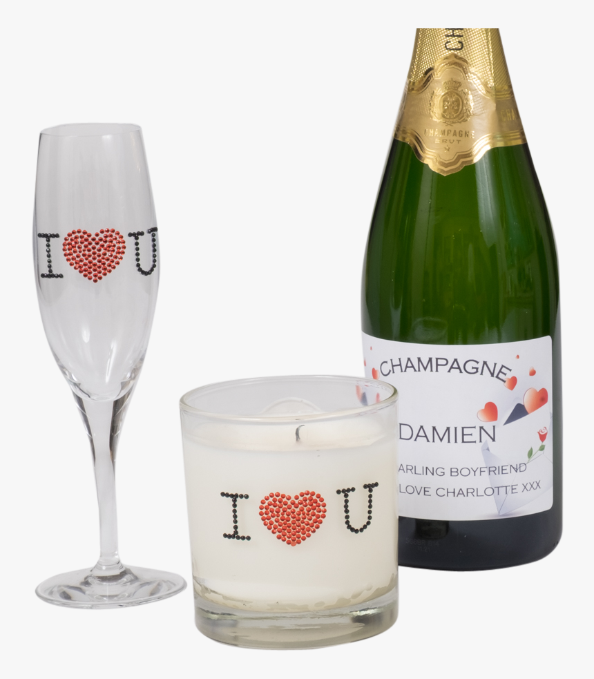 Valentines Day Personalised Prosecco Gift Set - Wine Glass, HD Png Download