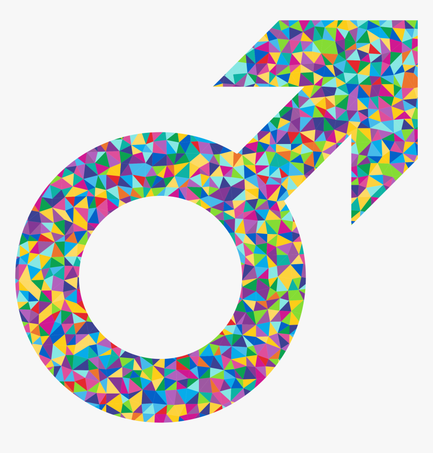 Prismatic Low Poly Male Symbol Clip Arts - Mužský Znak Png, Transparent Png