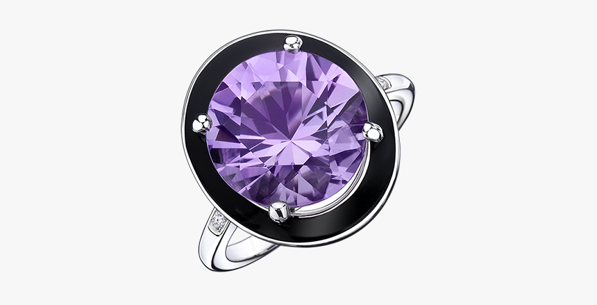 Amethyst Transparent White Diamond - Engagement Ring, HD Png Download
