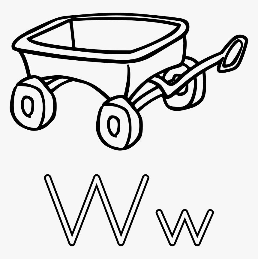 W Is For Wagon - Wagon Clip Art Black And White, HD Png Download