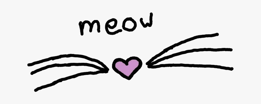 #cat #heart #nose #whiskers #meow #neko #freetoedit - Heart, HD Png Download