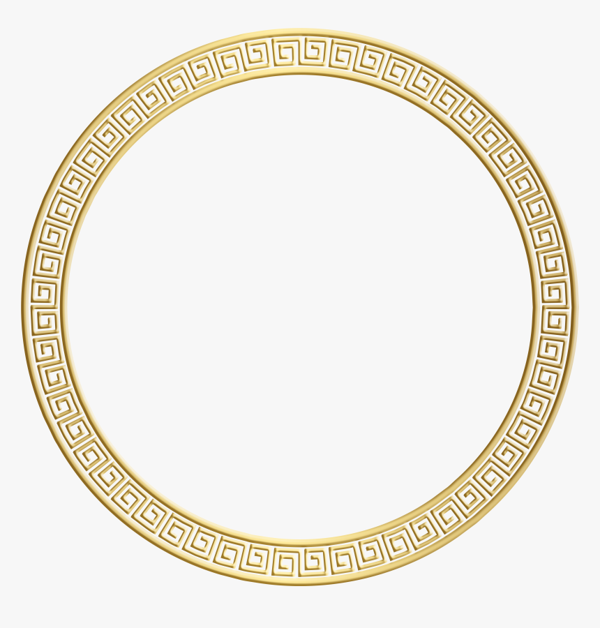 Flourish Ornament Silhouette Frame Gold No Bg - Circle, HD Png Download