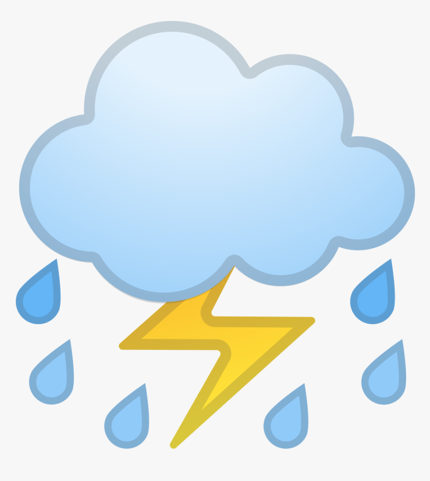 Cloud With Lightning And Rain Icon - Temporale Emoji, HD Png Download