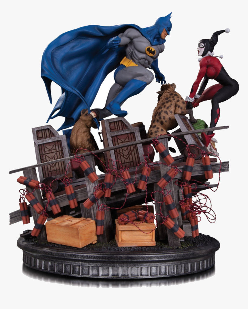 Dc Direct Batman Vs Harley Quinn Battle Diorama Toyslife - Batman Vs Harley Quinn Battle Statue, HD Png Download