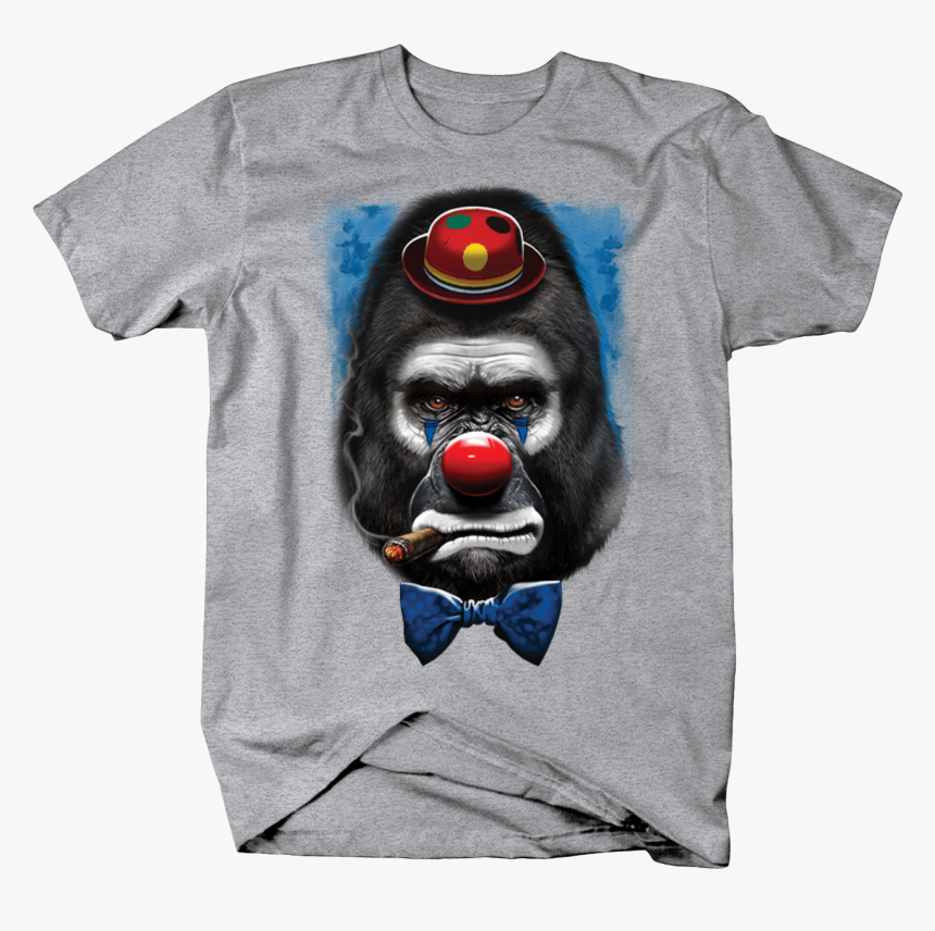 Big Gorilla Smiking Cigar Dressed As Sad Bow Clown - Up Doe T Shirt, HD Png Download