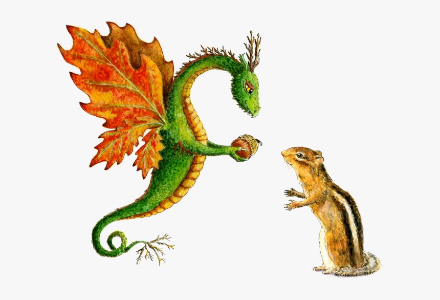 Dragon Art Flower Dragon - Chipmunk Dragon, HD Png Download