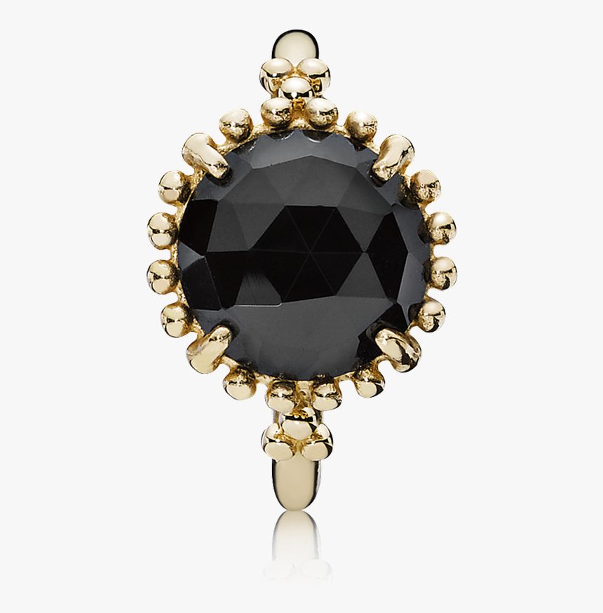 Shining Star - Pandora - Pandora 14k Gold Black Stone Ring, HD Png Download