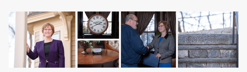Sandra Austin Standing In Her Office, Standing Outside - Wall Clock, HD Png Download