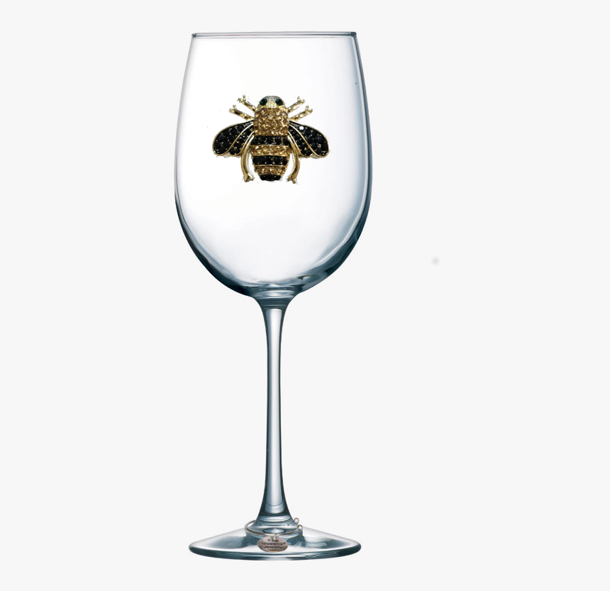 Bee Jeweled Stemmed Wine Glass - Etching Wine Glass Mom, HD Png Download