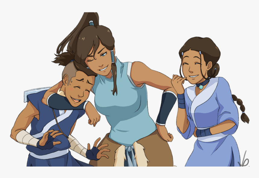 Aang Sokka Katara Avatar - Avatar Katara And Korra, HD Png Download
