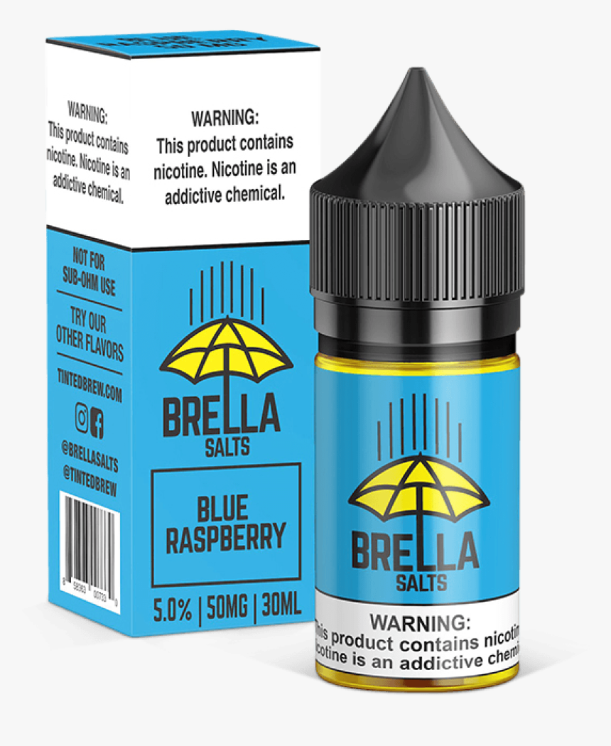 Brella Salts Blue Raspberry 30ml - Salt Nic Juice Tobacco, HD Png Download