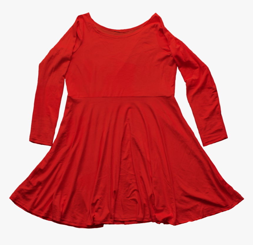 Blood Red Velvet Skater Dress - Day Dress, HD Png Download