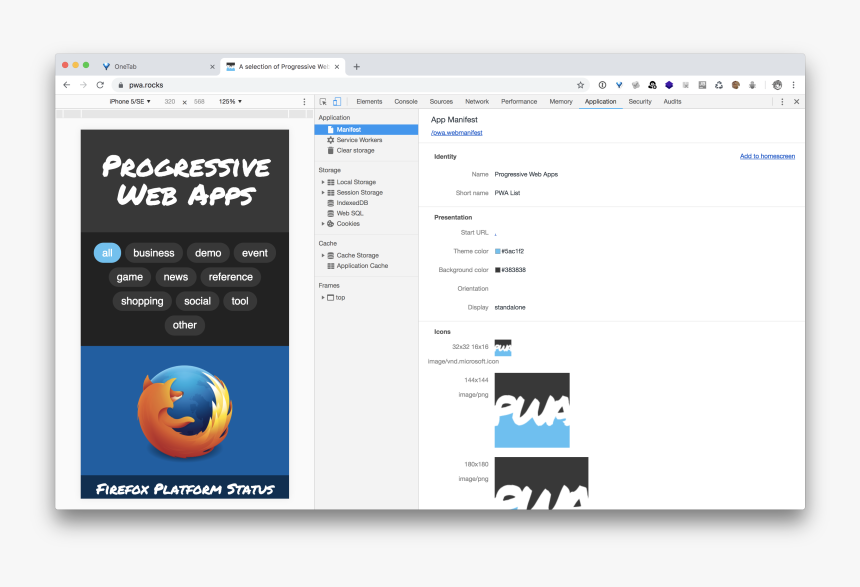 Application Panel In Chrome - Firefox, HD Png Download