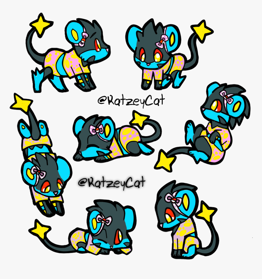 Katzey Luxray Sticker Batch Clipart , Png Download - Cartoon, Transparent Png