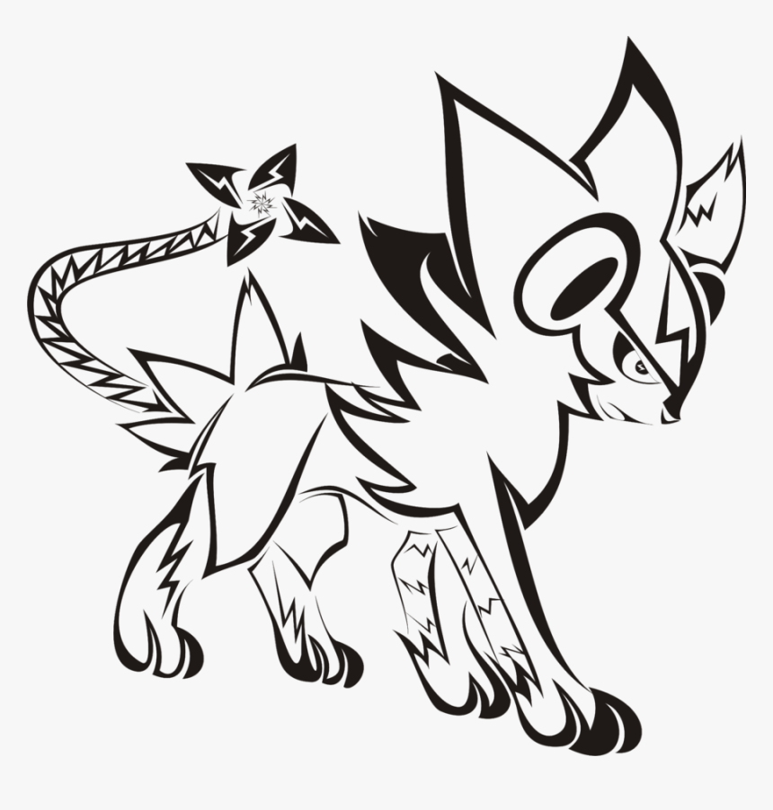 Image Gallery Pokemon Tribal Tattoo Design Clipart - Luxray Black And White, HD Png Download