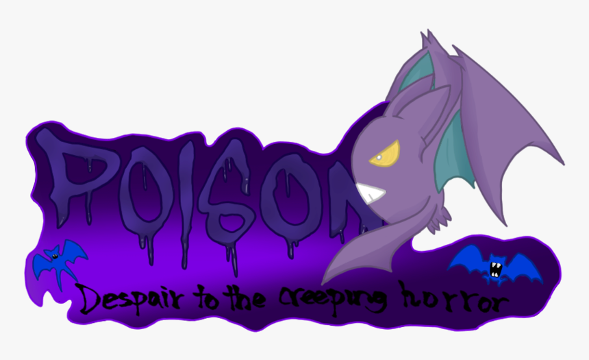 Poison Crobat With Extra Banner On The Bottom - Cartoon, HD Png Download