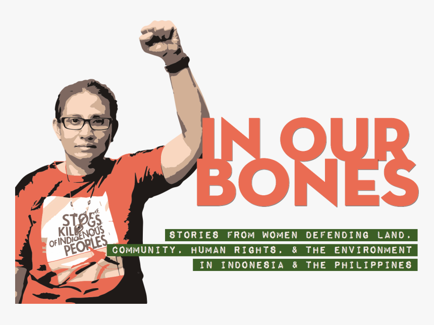 Figure With Raise Fist Next To The Words In Our Bones - Poster, HD Png Download