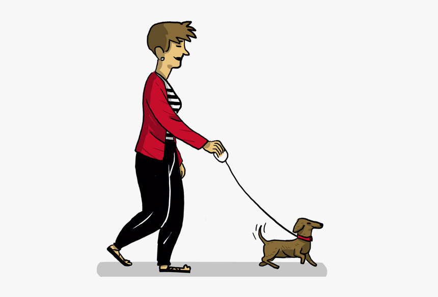 Mujer Paseando Al Perro - Longdog, HD Png Download