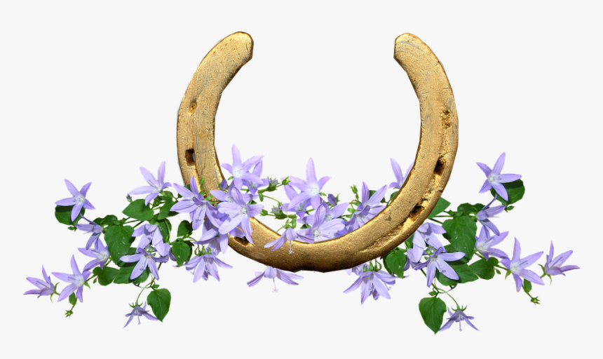 Horse Shoe, Lucky, Flowers, Talisman - Horse Shoe With Flowers, HD Png Download
