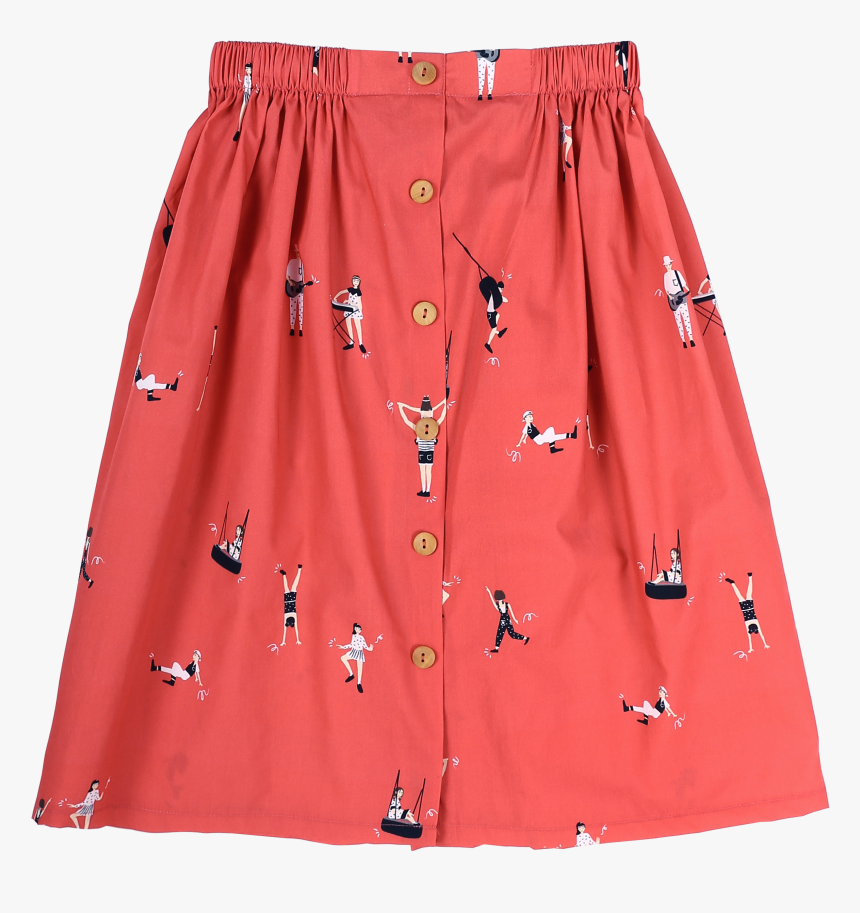 Let S Dance Red Button Down Midi Skirt - Miniskirt, HD Png Download