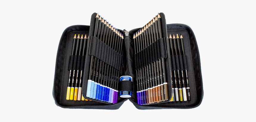 Premium 72 Colored Pencil Set With Case And Sharpener - Pencil, HD Png Download