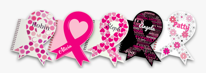 Ribbon Notebooks For Breast Cancer Awareness , Png - Heart, Transparent Png