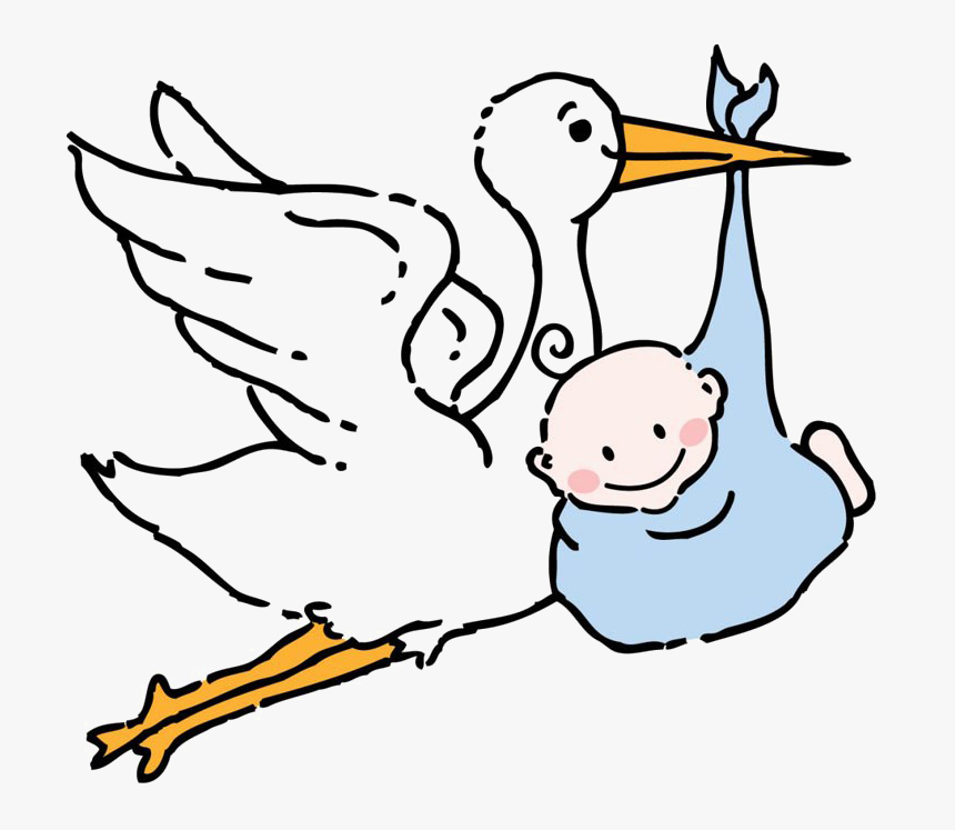 Stork Free Png Image - Clipart Stork Baby, Transparent Png
