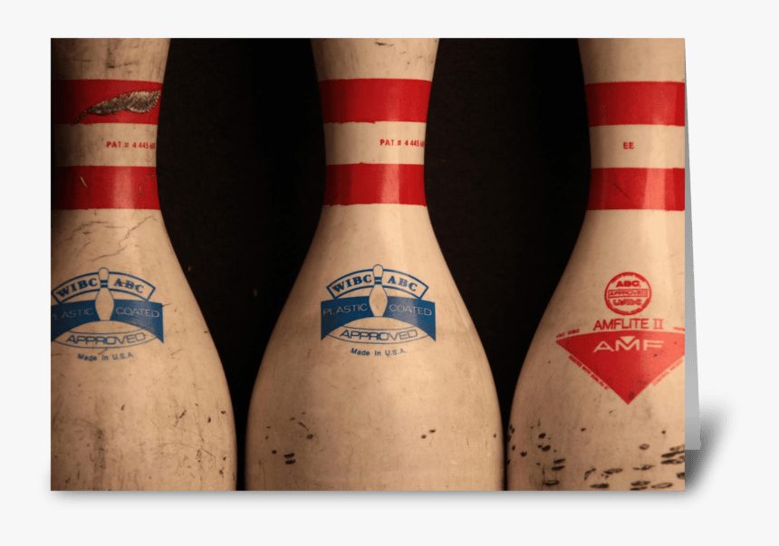 Bowling Pins Greeting Card - Ten-pin Bowling, HD Png Download